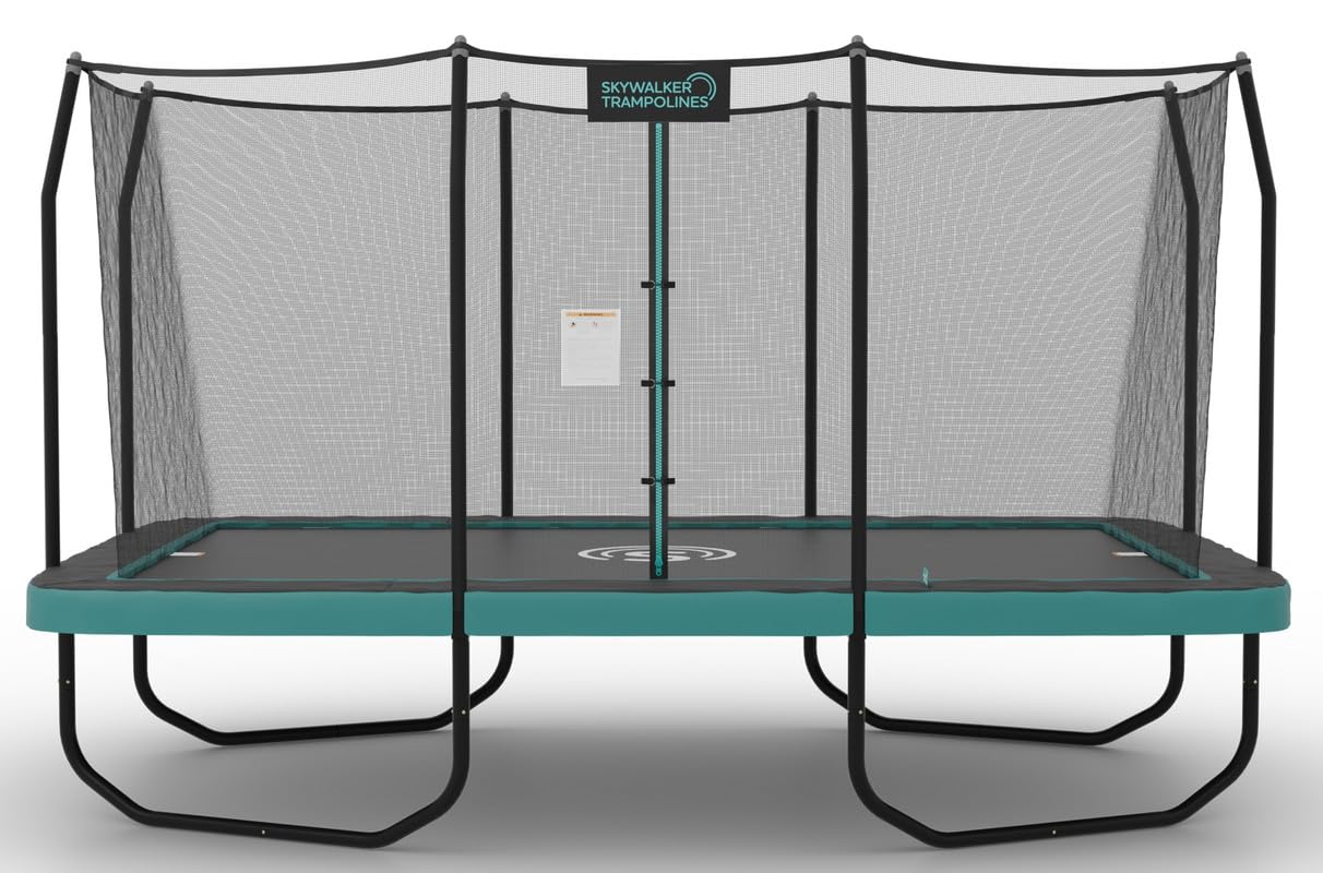 SKYWALKER TRAMPOLINES x 15 FT Rectangle Trampoline With Safety Enclosure  Net, Outdoor, ASTM Approved, Recreational for Kids