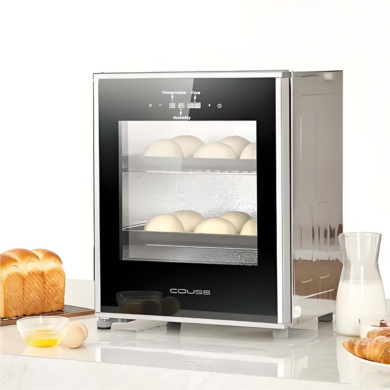 Caja de fermentación eléctrica de 40 l, para Masa, con 2 Rejillas y 1 Bandeja de Agua, Ideal para el hogar, con Temperatura y Humedad Ajustables para una fermentación Uniforme.