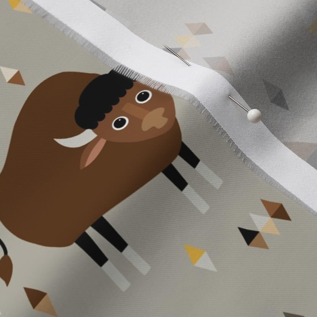 Spoonflower Fabric - Buffalo Bison Animals Desert Triangle Southwestern Printed on Organic Cotton Sateen Fabric by The Yard - Sewing Quilting Apparel Home Decor