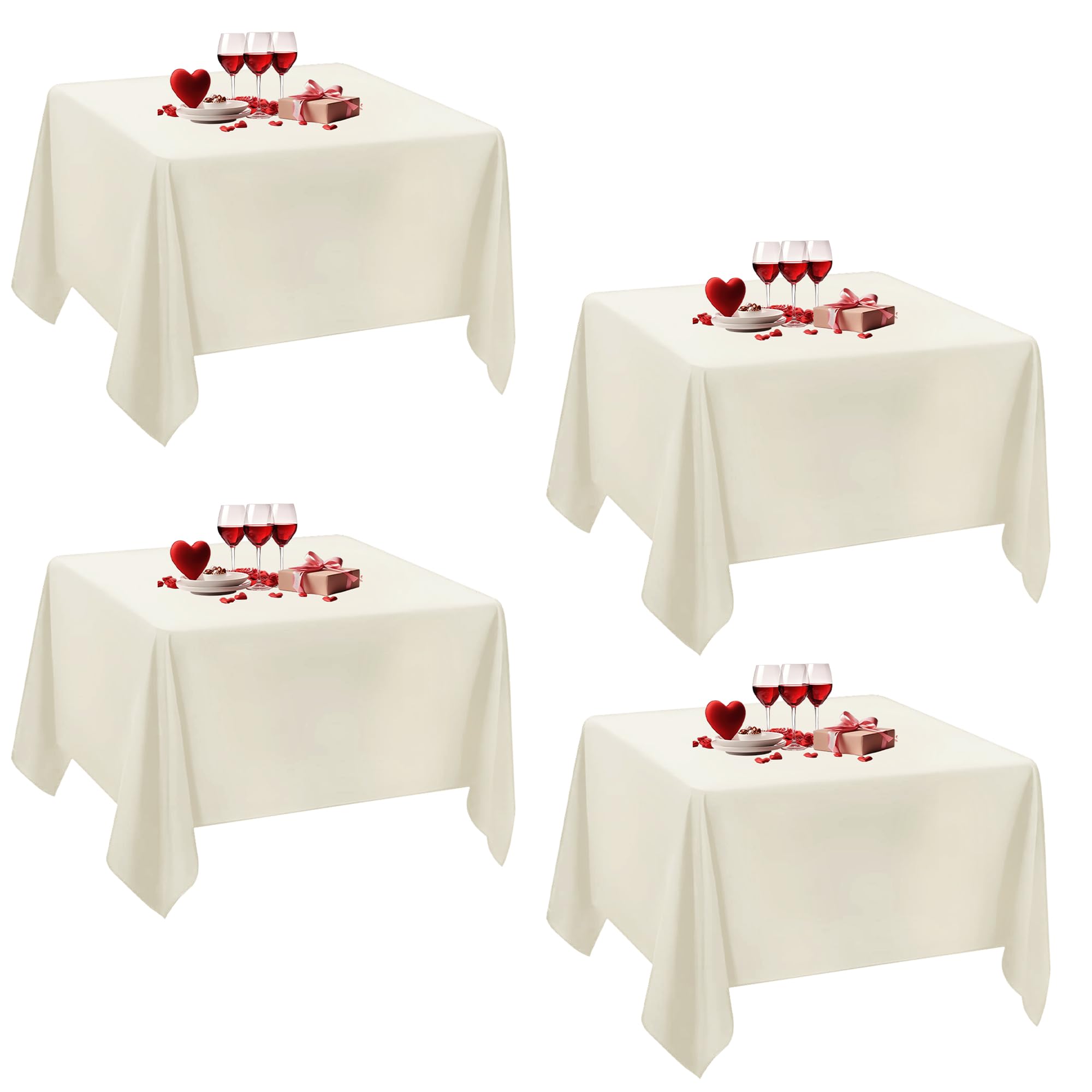 Nappe de mariage carrée pour table de banquet et buffet de fête 228cm