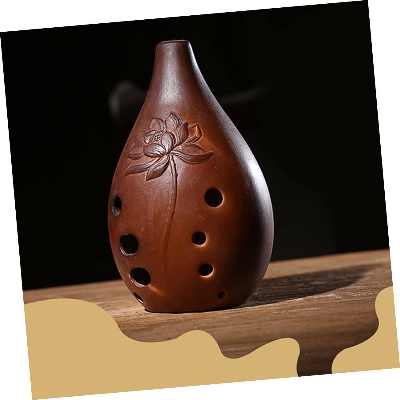 LIFKOME Flute Professional Chinese Instrument 10 Holes Ceramic Ocarina Rich Sound Easy to Play Random Style