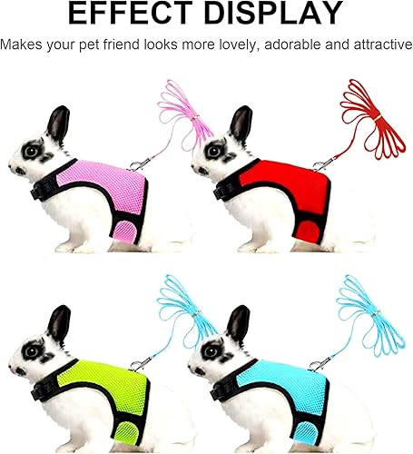 Miniatura 4 de POPETPOP 4pcs Bunny Vest Kitten Clothes Bunny Leash Cami Hanger Guinea Pig Harness Puppy Walking Vest Dog Breathable Harness Rabbit Rabbit s Leash