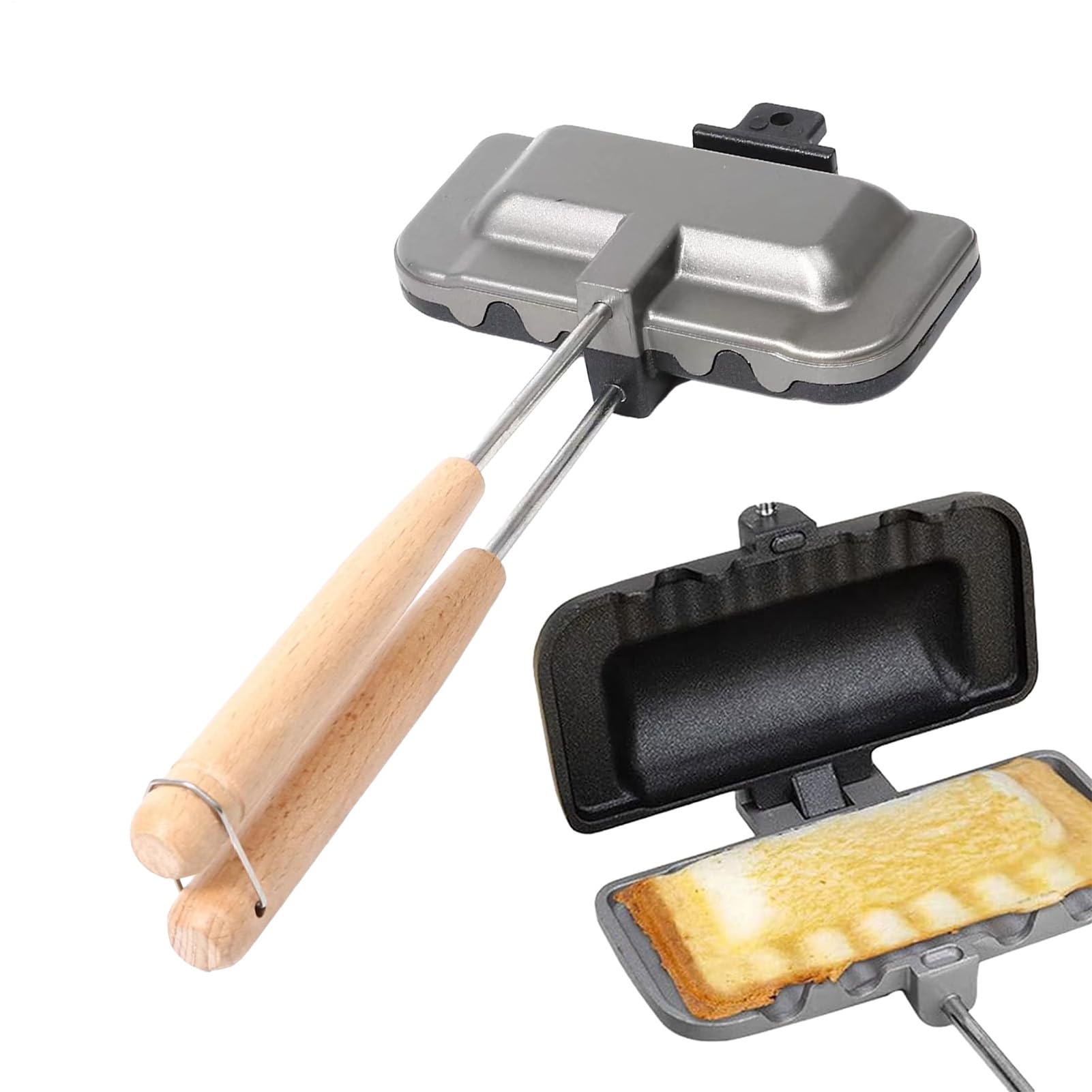 Toasted Sandwich Maker - Padella laterale per fornello, griglia per toast riutilizzabile | Fornello antiaderente compatto, padella sicura per frittelle, frittata vegetariana, uova fritte, cucina