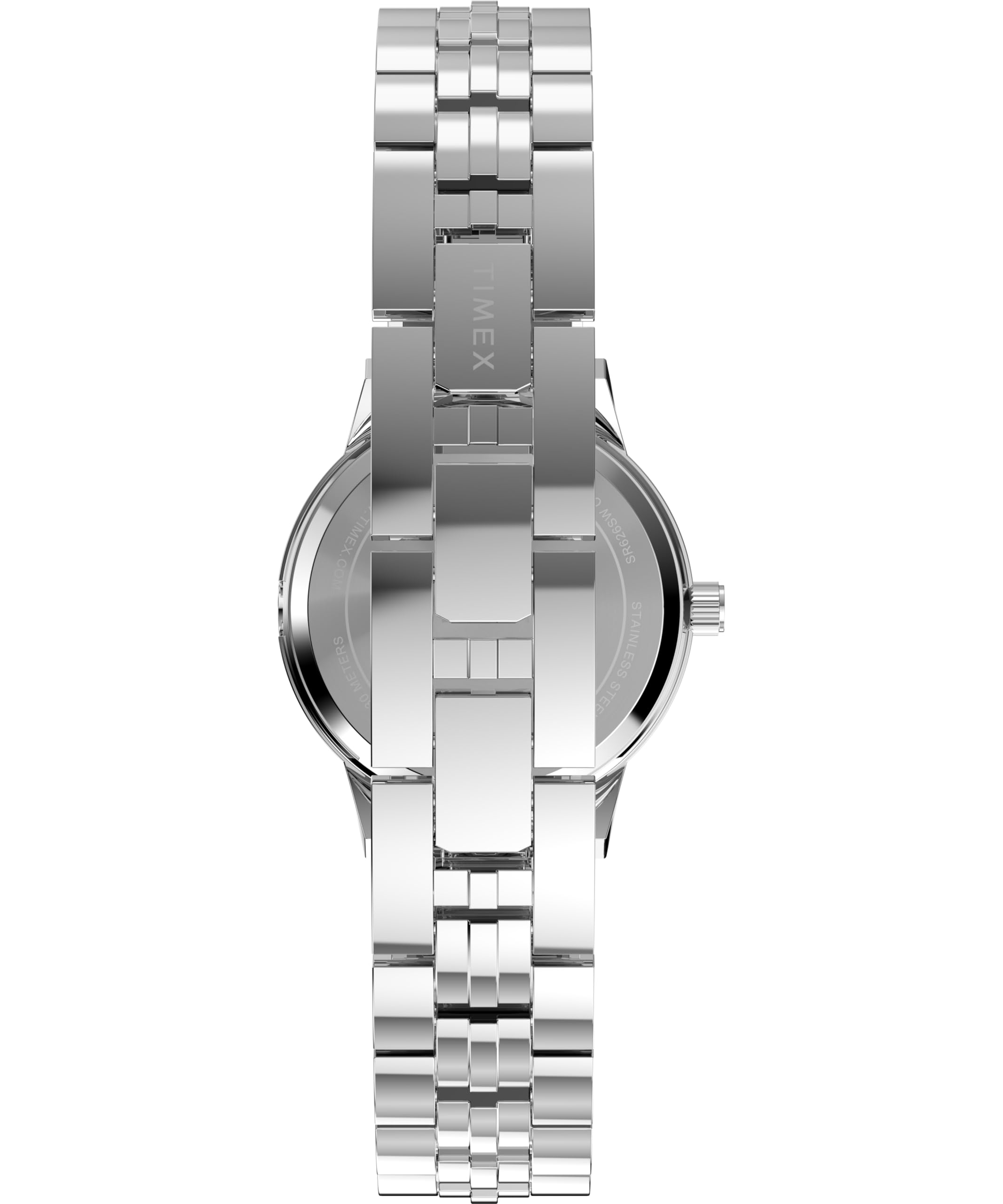 Timex Main Street TW2Y38400 Zegarek damski, 30 mm, bransoleta ze stopu metali szlachetnych w srebrnym kolorze, srebrna tarcza i srebrna koperta