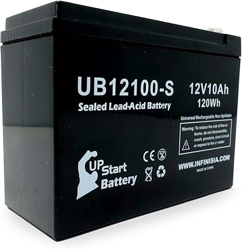 Miniatura 8 de Paquete de 3 baterías de repuesto para baterías B & B BP10-12 – Reemplazo UB12100-S - Batería de plomo ácido sellada universal (12 V, 10 Ah, 10000