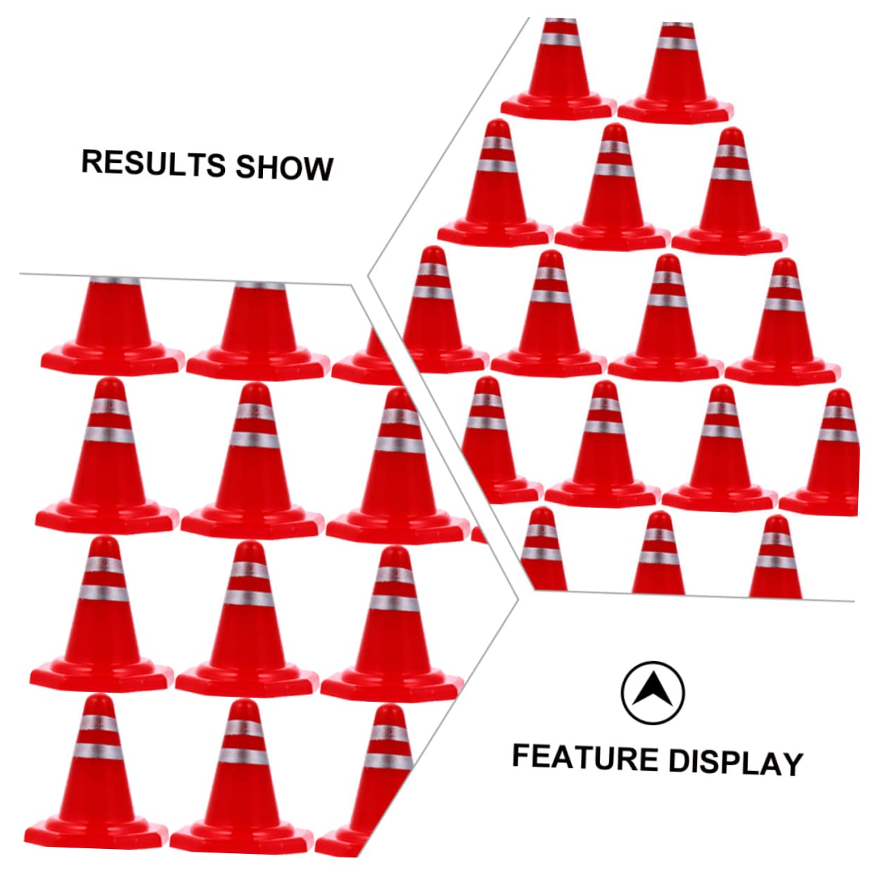 HEALEEP Educational Road Cones 60pcs Simulation Toys Road Signs Set Ideal for Boys and Girls' Room Decor