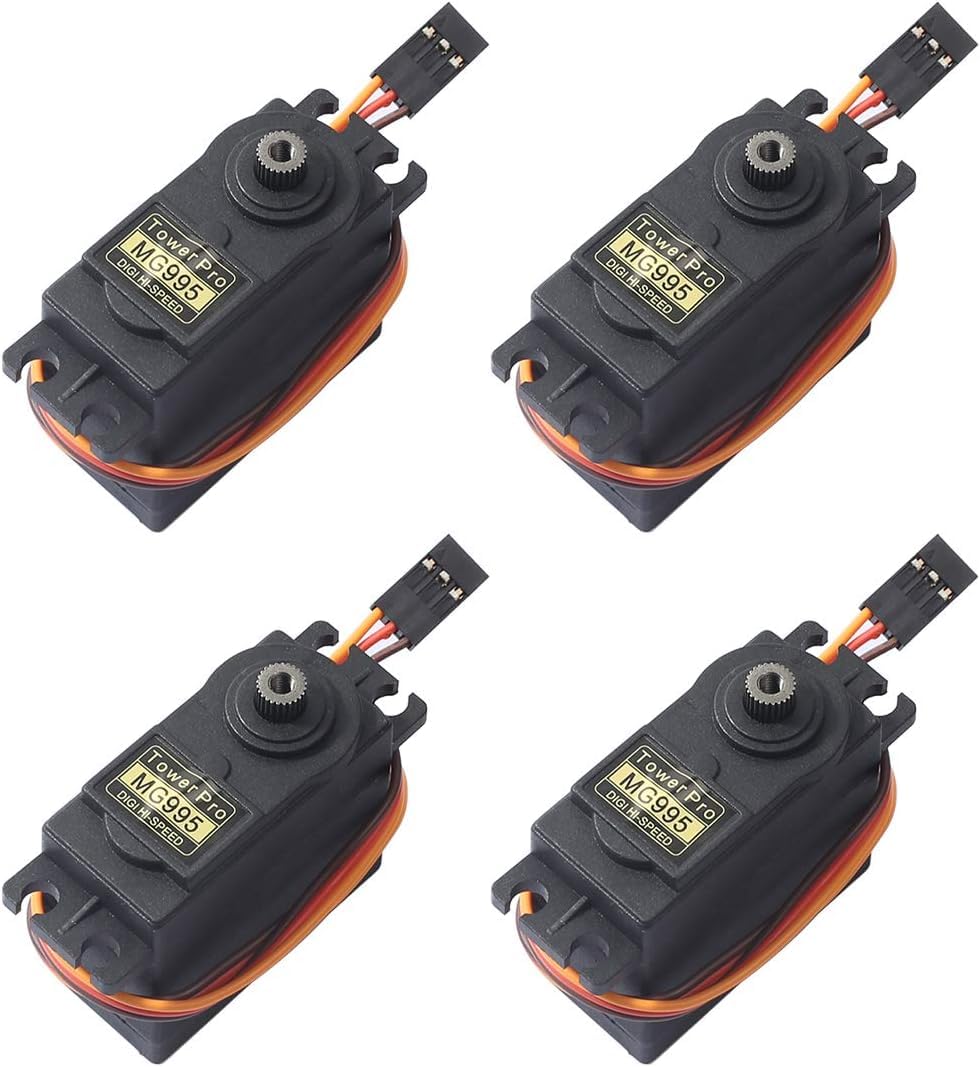 Besomi Electronics MG995 High-Speed Digital Metal Gear 2BB Torque RC Servo for HPI Savage XL, Arduino, and Raspberry Pi - Ideal for Precision Robotics and Automation (4) - Enhance Your DIY Creations