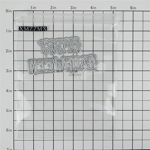 Miniatura 2 de Words Happy Halloween - Troqueles de corte de metal para hacer tarjetas, kit de troqueles en relieve de papel, suministros de bolsillos de