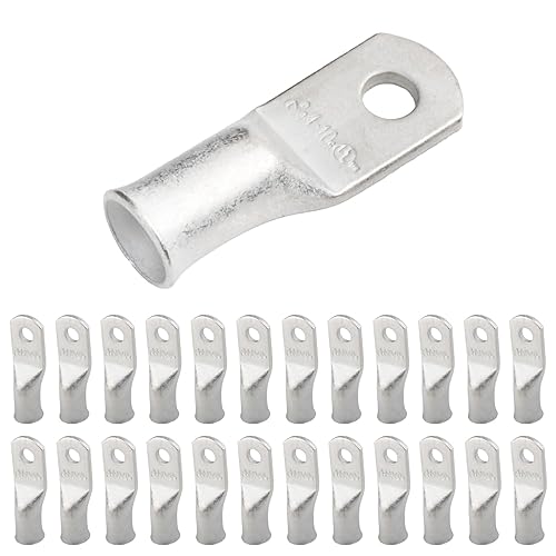 Miniatura 253 de SELTERM 10 piezas Terminales de Cable de Alambre de Cobre Estañado con Perno 2 AWG-1/2", Extremos de Cable de Batería de Servicio Pesado, Terminales