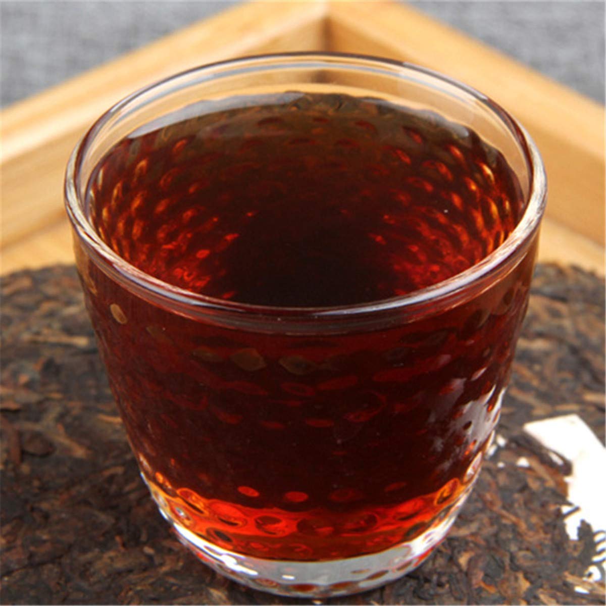 Té Pu'er Chino Menghai 357g - Pastel de Yunnan Cocinado Negro Maduro Shu Cha para el Cuidado de la Salud