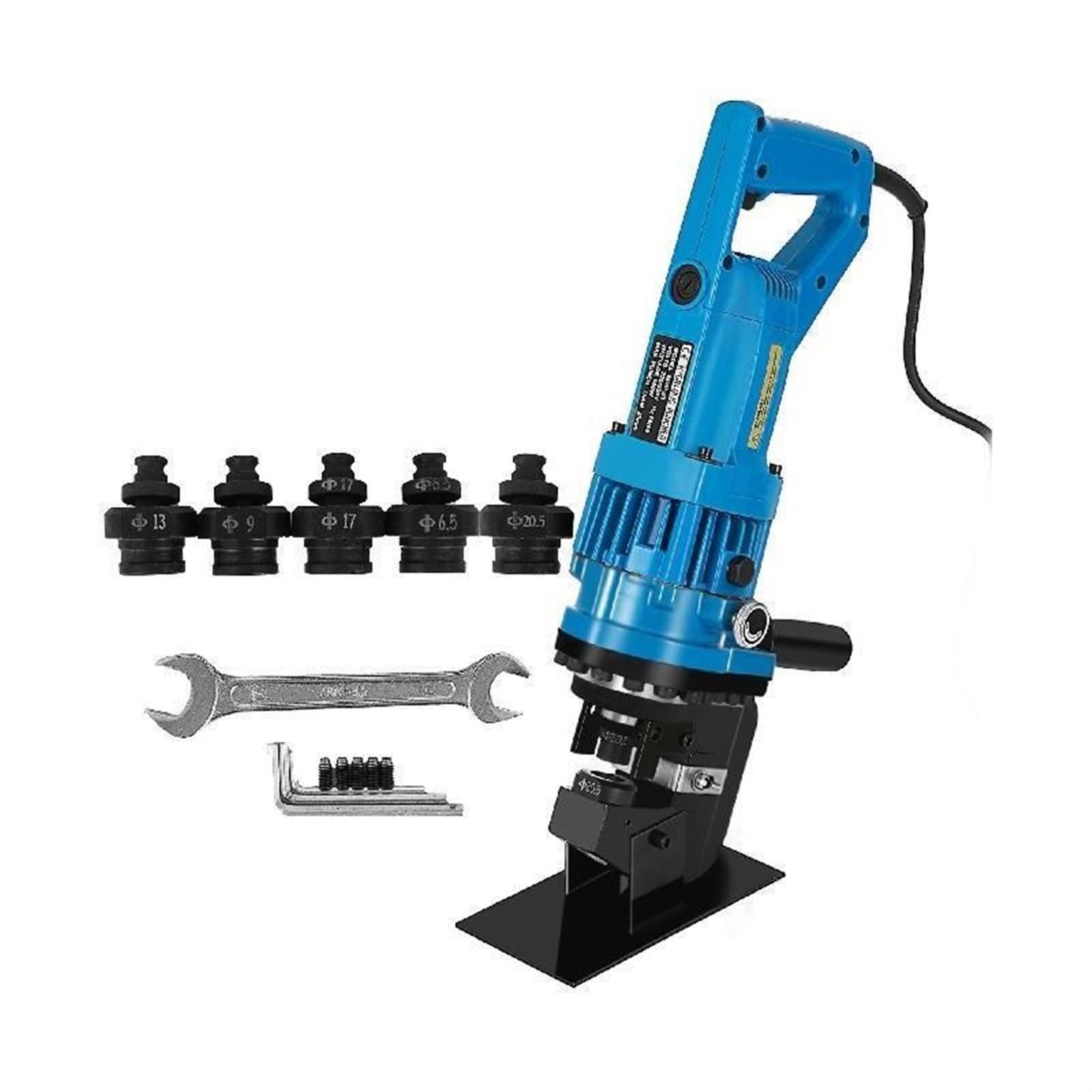 MHP-20 900W Electric Handy Hydraulic Hole Puncher 6mm Knockout Punch Tools 5 Dies Set on Steel Plate Aluminum Iron Plate