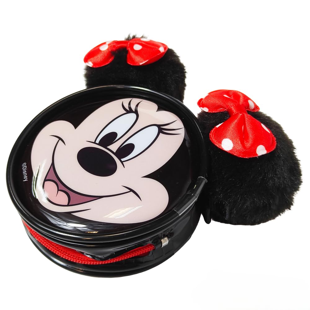 LUV HER Disney Minnie Coin Purse Keychain with Plush Ears – Includes 2 Hair Clips – Girls’ Accessory Set, Great Gift, Party Favor, Ages 3+