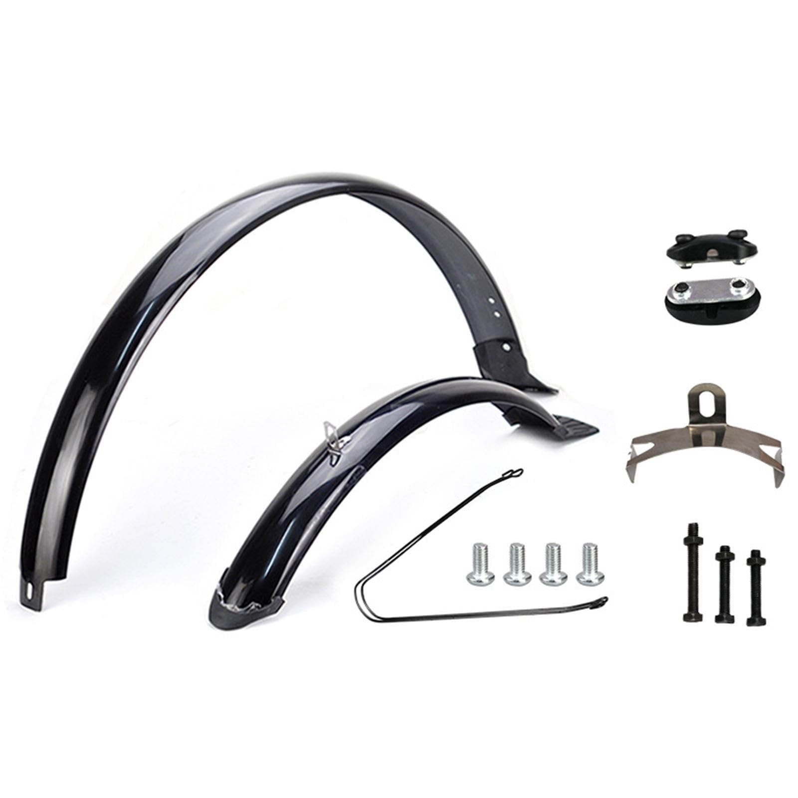 Bike Front and Rear Fenders for 26 Inch Wheels - Easy Installation, Black Brace