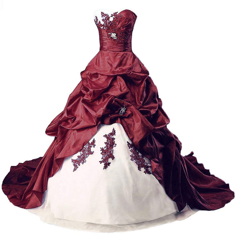 Robes de mariée Longue Taffetas Robe de Nuptiale Robes de Bal Vêtements de mariée Femmes sans Bretelles
