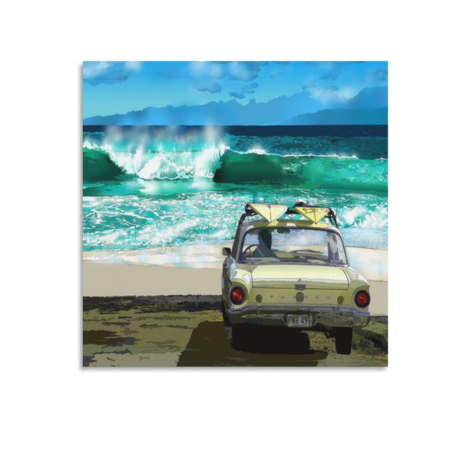 Amazon.co.jp: 鈴木英人「サンディービーチ」ポスター キャンバス 芸術