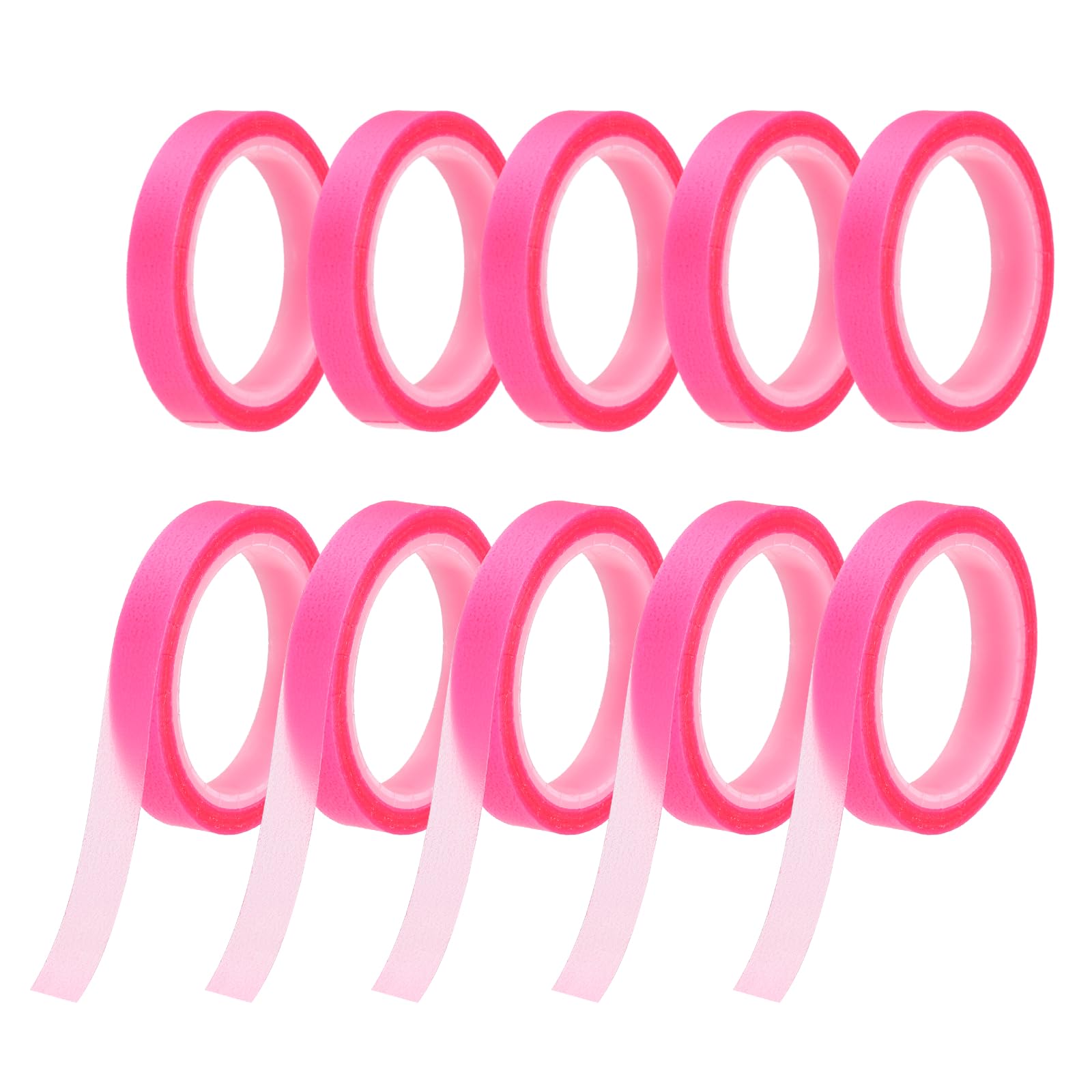 PATIKIL 10Rolls Highlighter Tapes, 5M x 6mm Transparent Marking Sticker Removable Clear Color Tapes Office Class Supplies for Teacher Book Reading Home, Fluorescent Rose Red