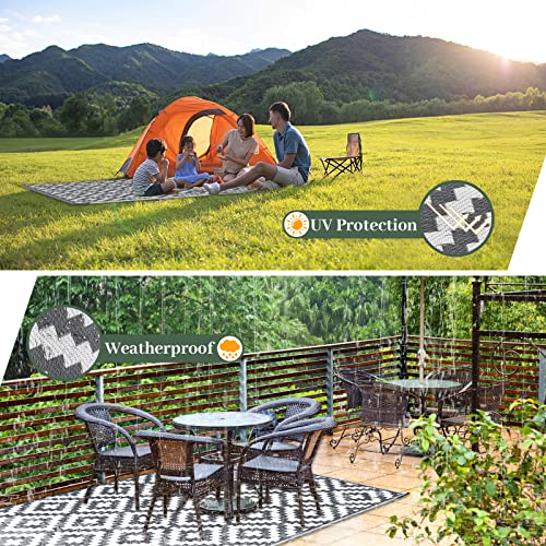 MOKANI Outdoor Rug for Patios Waterproof Anti-slip Plastic Straw Garden Mat Carpet UV Resistant Indoor Area Rugs for Camping Deck - Image 4