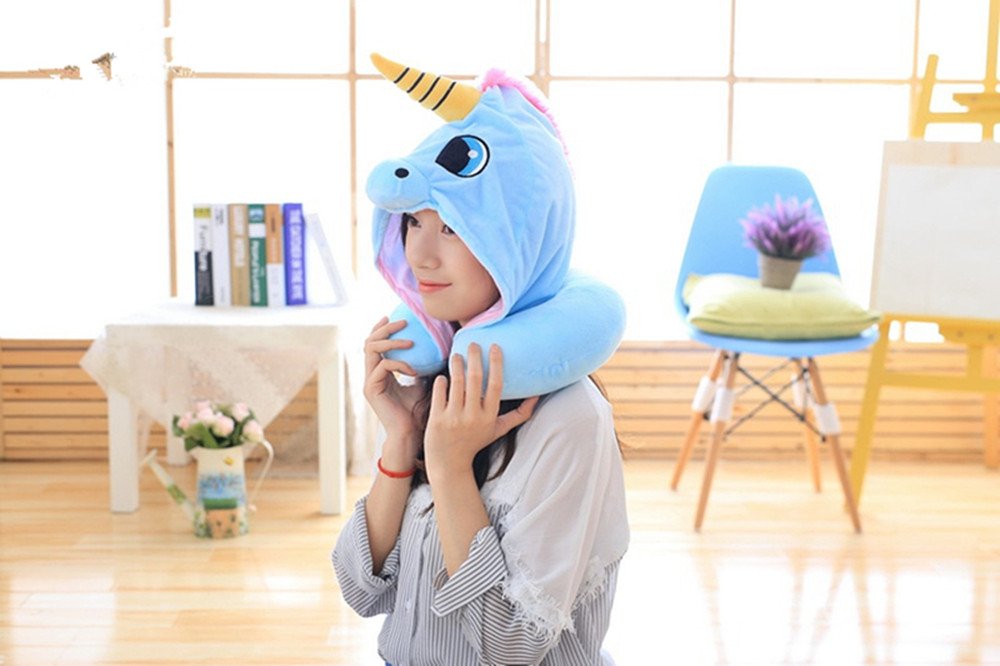 Cuscino Da Viaggio A Forma Di Unicorno - Morbido Supporto Cervicale Per Auto, Aereo E Treno, Design Divertente