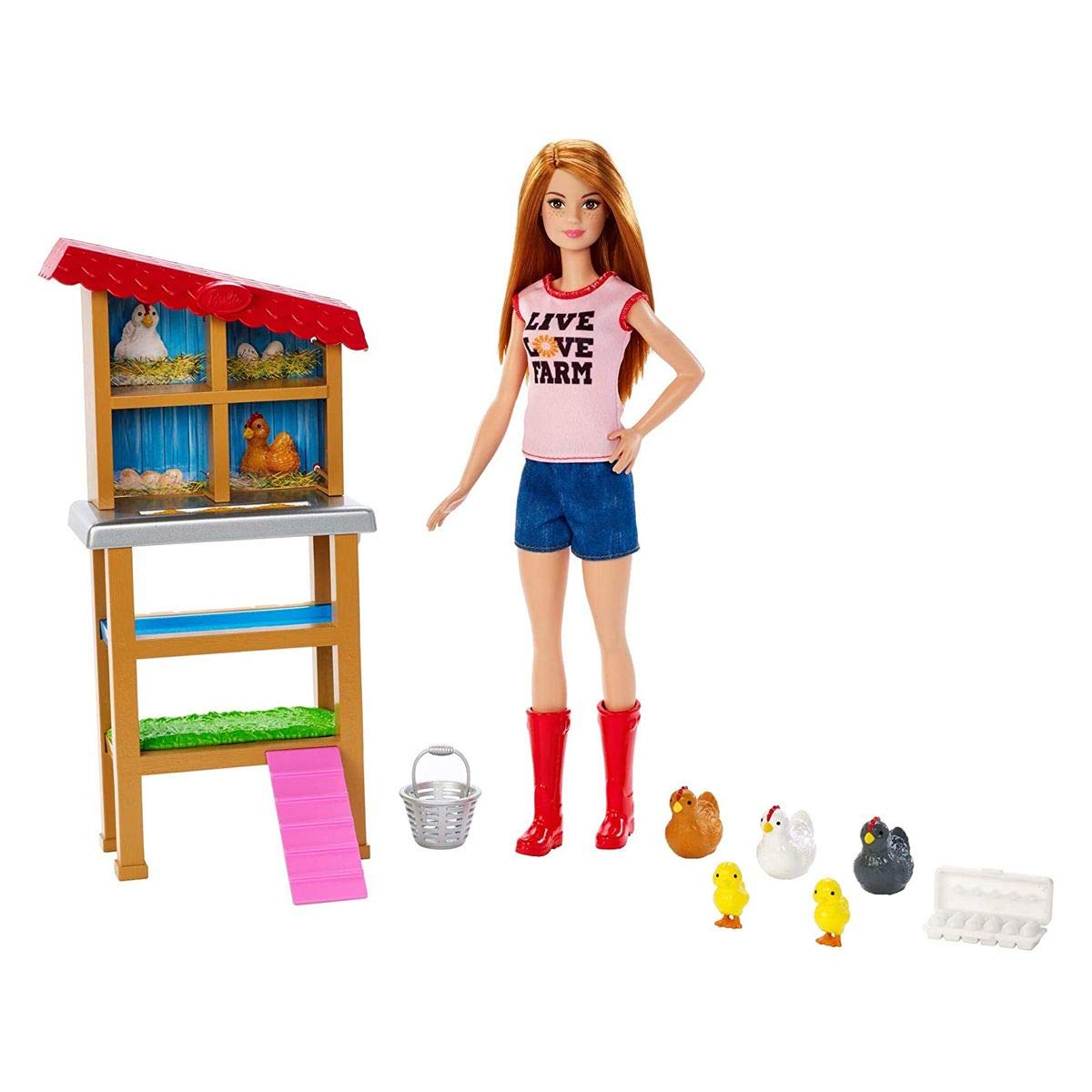 Barbie Chicken Farmer Doll, Red-Haired, and Playset with Henhouse, 3 Chickens, 2 Chicks and More, Career-Themed Toy for 3 to 7 Year Olds ( Exclusive) — Amazon image 4