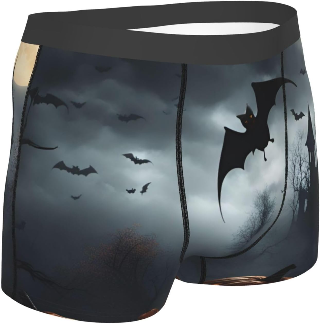Halloween Flying Bats Print Boxers For Menâ€“full Print Mens Underwear Boxer Briefs,Comfortable Boxers For Men