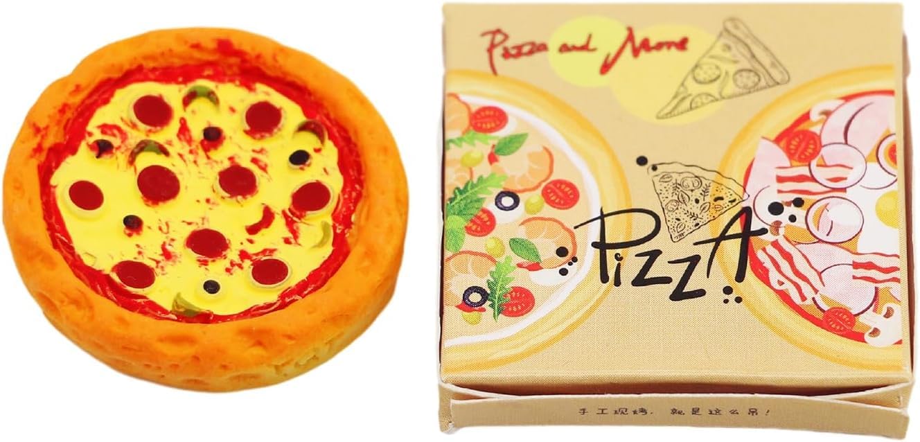 Photo 1 of 1Set Miniature Pizza Box, 1:6 1:12 Dollhouse Food Model Set Doll House Furniture Supplies1 Dollhouse Accessories