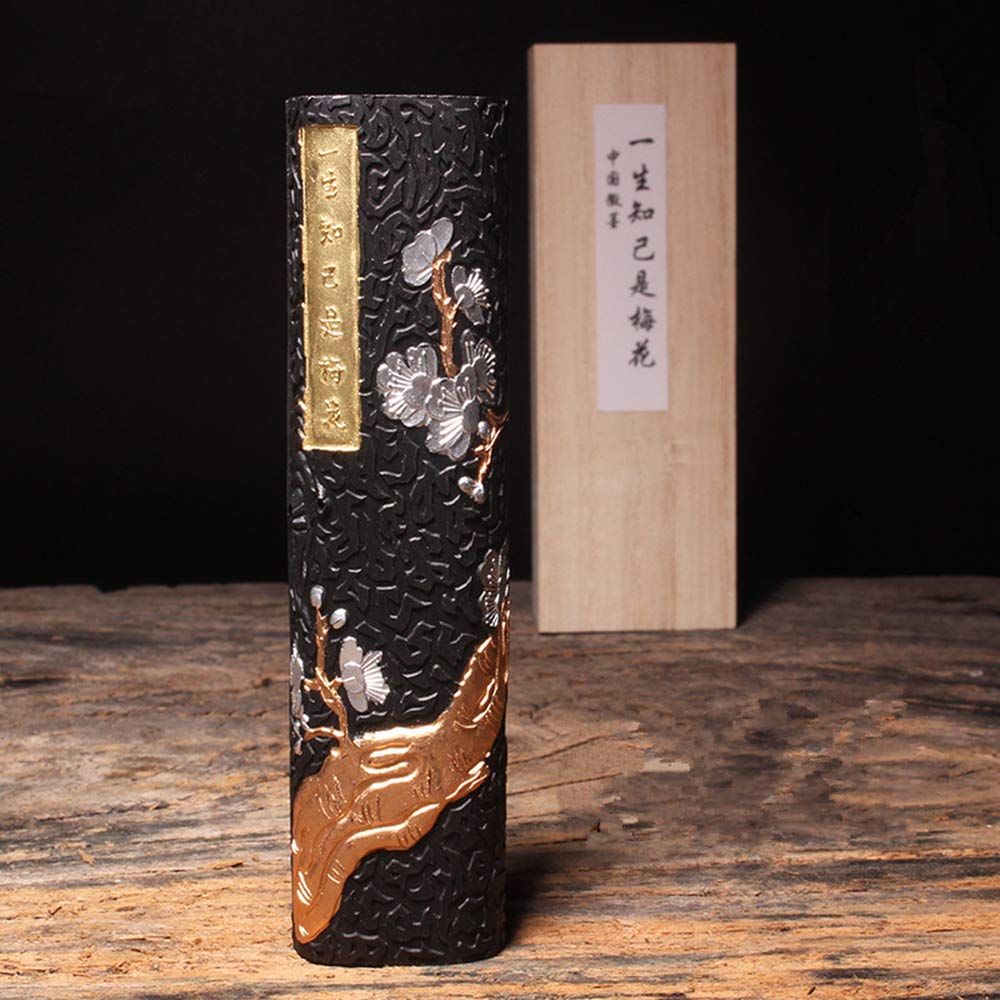 Hukaiwen Ink Block Handmade Fine Lacquer Soot Ink Stick for Chinese Japanese Calligraphy and Painting 62g