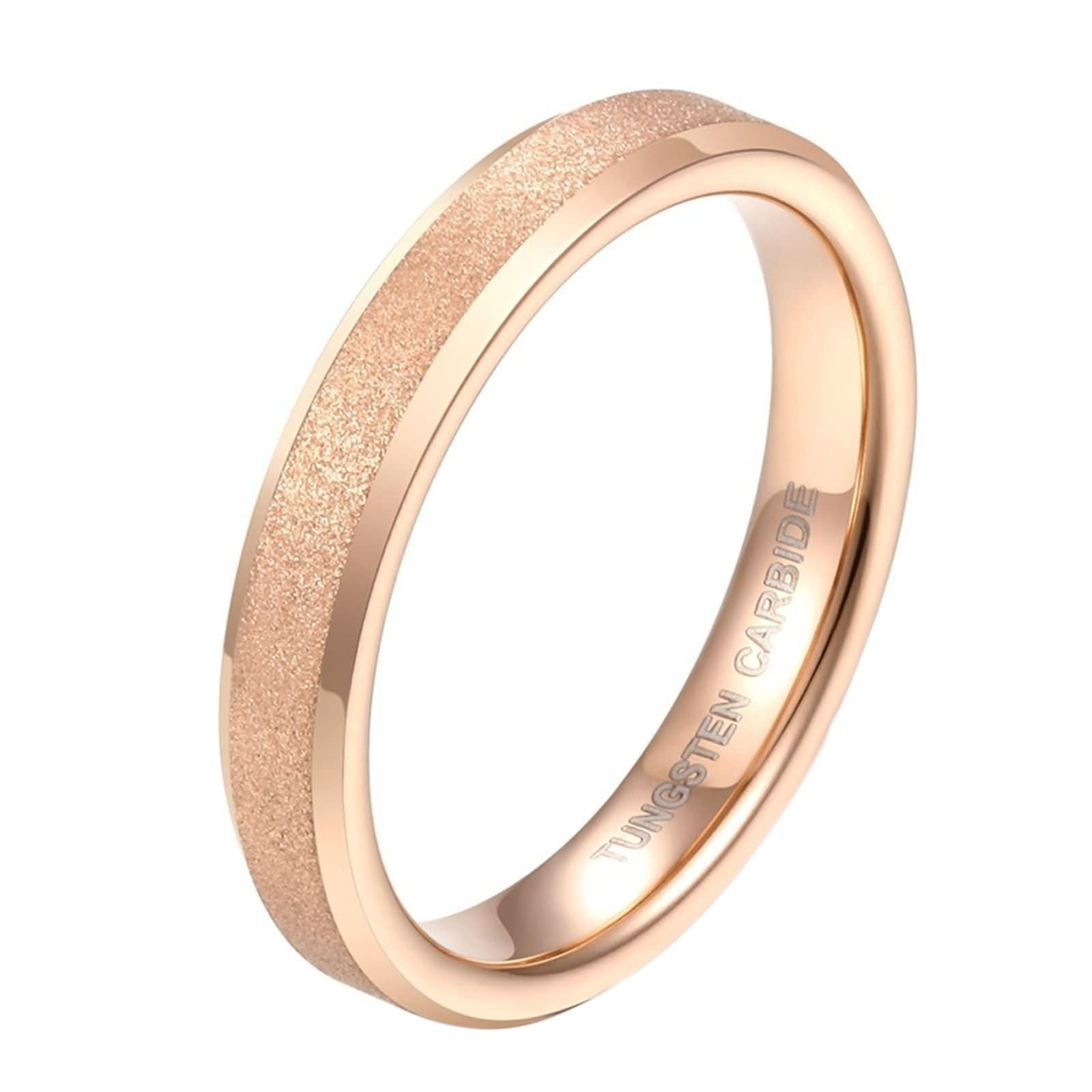 Anillo de Promesa Oro Rosa Tungsteno Hombre y Mujer para Grabar