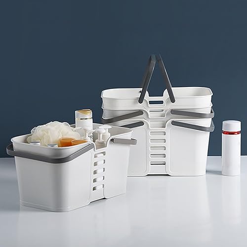 Miniatura 4 de Cesta de lavandería portátil para ducha, bolsa de almacenamiento de plástico con asa, bolsa de lavado, caja de almacenamiento para baño, dormitorio,