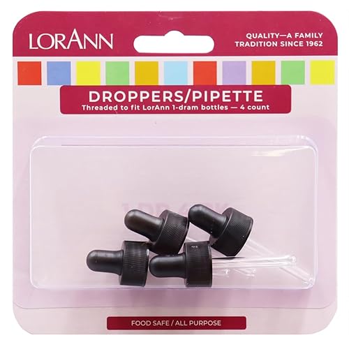 LorAnn Dropper, roscado pequeño (para 1 botella de dram) paquete de 4 piezas - ampollado