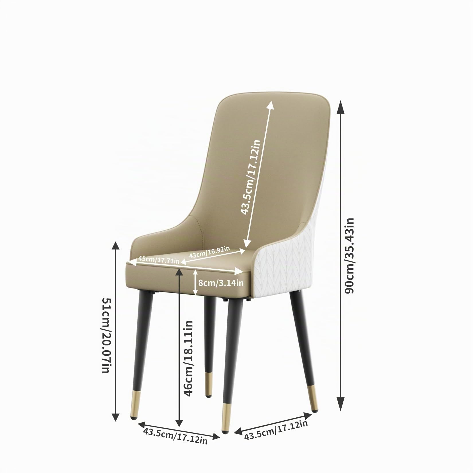 FATIVO Set di 2 Sedie da pranzo in Ecopelle Antigraffio: con Testa di Leone Design Sedie cucina Moderne Comodo imbottite - Facile da Pulire per famiglie sala da pranzo Facile assemblaggio