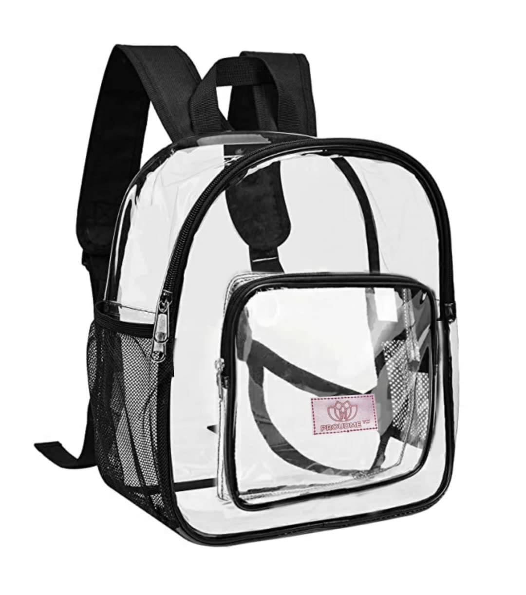 proudme Clear Transparent Backpack Water Resistant Small Backpack Trendy Girls School Bag suitable for men and women heavy-duty PVC transparent bag (Made in India)-picture-31