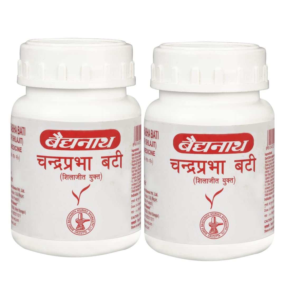 Baidyanath Chandraprabha Bati 80-Tab ( Pack Of 2) | Enriched With Shuddha Shilajit And 40 Others Ayurvedic Herbs| For Urinary Tract, In Painful Urination,General Debility, In…
