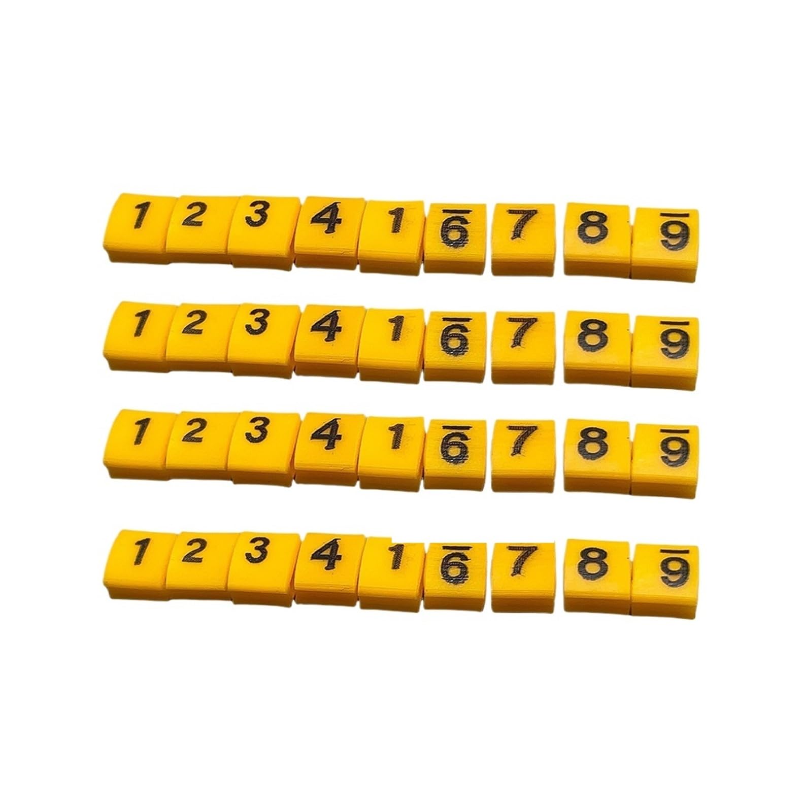 Cable Markers,Wire Marker,50/500PCS 0 to 9number Label Tube Flat Yellow(500pcs Number 0)