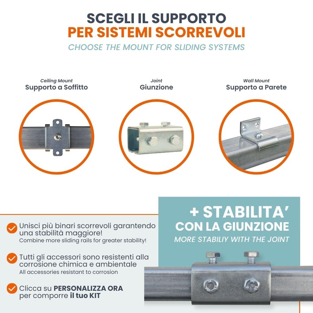 Binario Zincato Per Teli Scorrevoli Tende Da Sole (carrello Grande - Foto 4