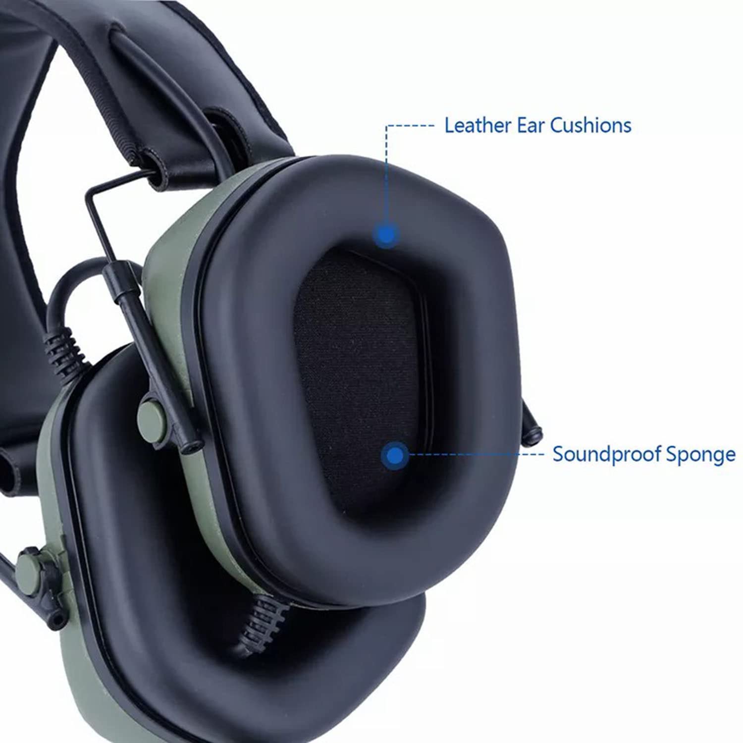 Cuffie tattiche - Cuffie antirumore - Cuffie da caccia e da tiro con microfono e amplificazione del suono - per la protezione dell'udito