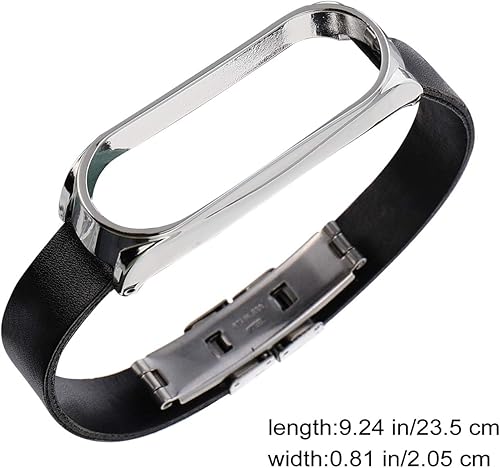 Miniatura 3 de Mikikit 2 correas de repuesto para reloj Mi Band 5, correa de reloj Mi Band 5, correa de reloj de repuesto de cuero para 5 correas de reloj de metal