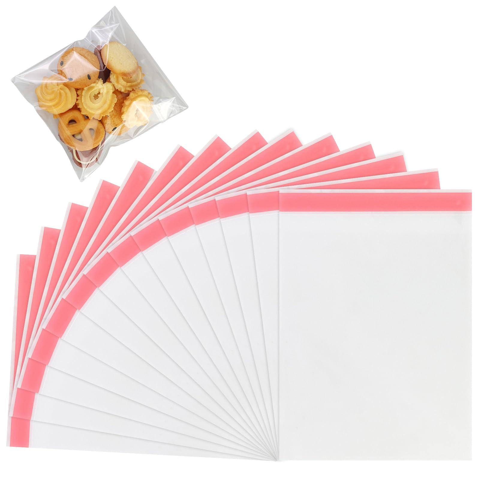 Longdenekhaliq Clear 100 Pcs 5X7 Inches Self Seal Cellophane Bags, Self Adhesive Gift Bags Self Seal Bags Small Self Seal Bags Gift Bags For Sweets Cellophane Bags For Cookie Opp Treat Bags