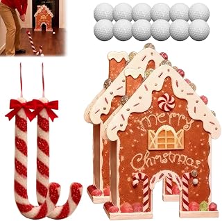 Gingerbread Golf Game Set, 2026 New Gingerbread House Golf, Fun Party Activity Candy Cane Clubs Mini Golfs Toy, with Candys Canes Stick and Balls, Xmas Funny Gifts