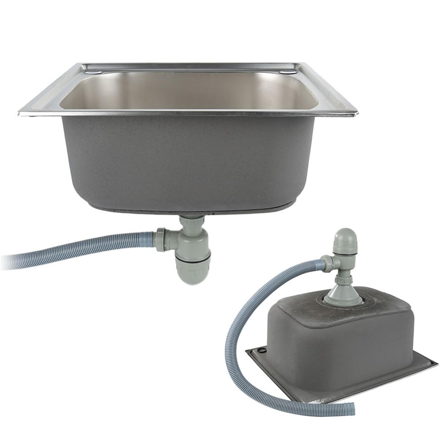 Muelle - Fregadero de cocina de acero inoxidable con colador, kit de fregadero multifunción fácil de instalar y limpiar, 50 x 40 x 20 cm (50 x 40 x 40 x 20 cm)