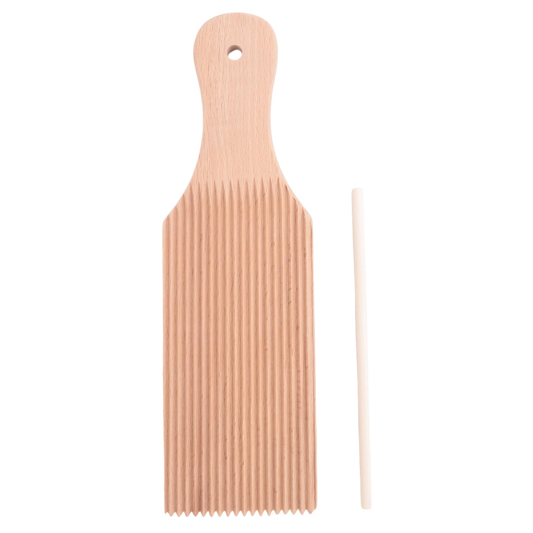 detee Noodles Wooden Butter Table and Popsicles Easily Make Homemade Pasta and Non-Stick Butter Pasta Board Gnocchi Roller