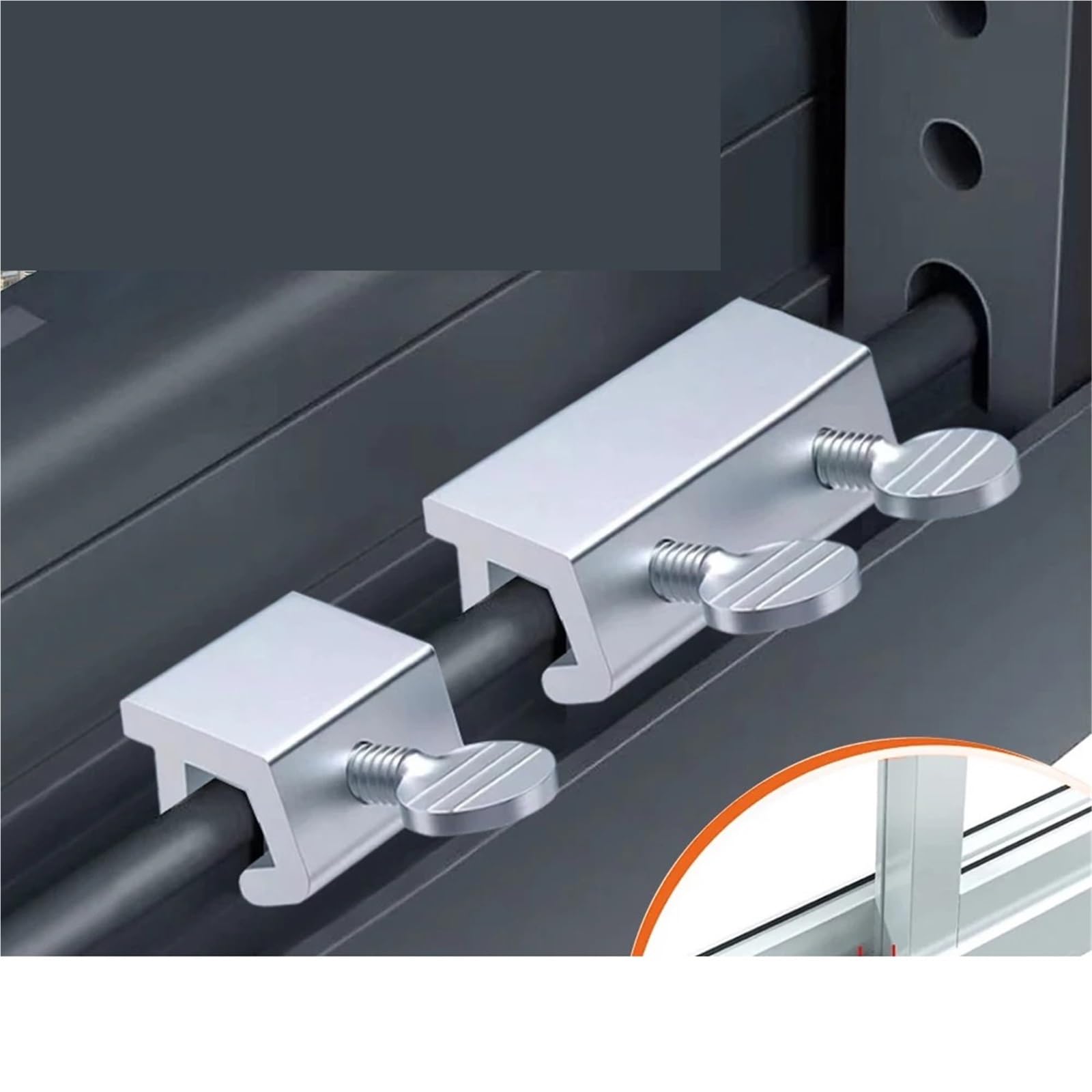 Zamki zabezpieczające do okien przesuwnych ze stopu aluminium | L i S 4 szt. Regulowane zabezpieczenie okna przesuwnego ze stopu aluminium: Okno domowe(L)