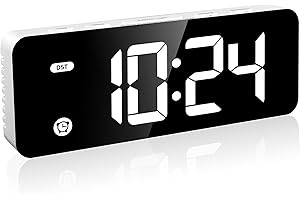 Alexa with Clock Display: Digital Clock for Kids Bedrooms with Dimmable Screen,...