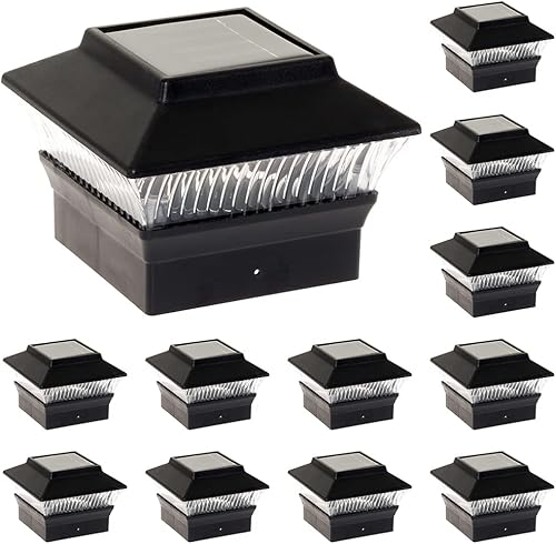 GreenLighting Standard # 1 - Luces LED de tapa para poste de valla, de energía solar, para exteriores, para postes de PVCvinilo de 4 x 4 o 5 x 5