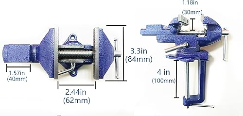 Miniatura 6 de Tornillo de banco o tornillo de mesa, mandíbula multifuncional, tornillo de banco combinado multifuncional con ajuste rápido, rotación universal de