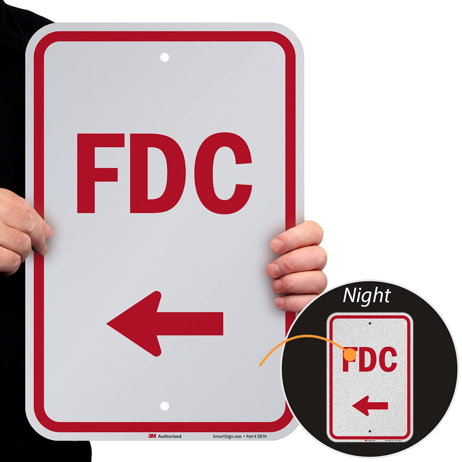 Fire Dept Sign 12x18 Inch Fire Department Connection Sign - Reflective ...