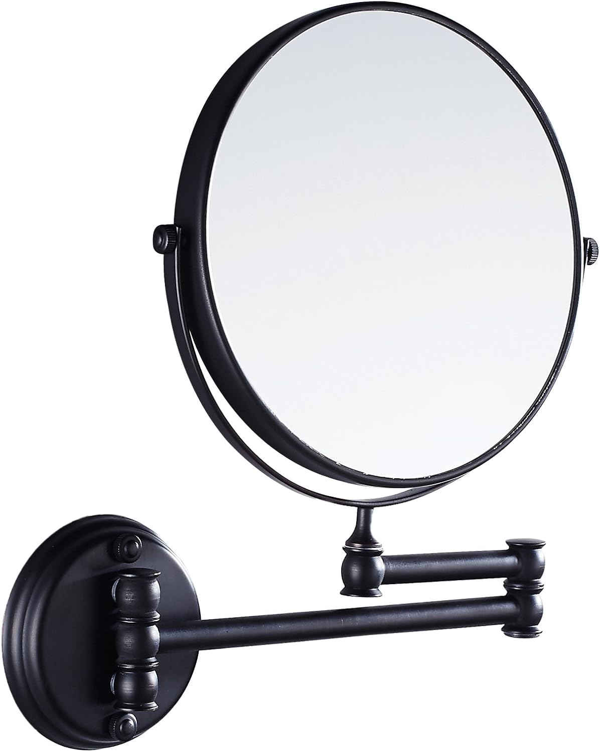 Eridanus Espejo de Maquillaje de Aumento de Pared, Espejo Cosmético 1X y 3X Ampliación de Doble Cara Giratoria de 360° para Baño Espejo Tocador Extensible, Negro