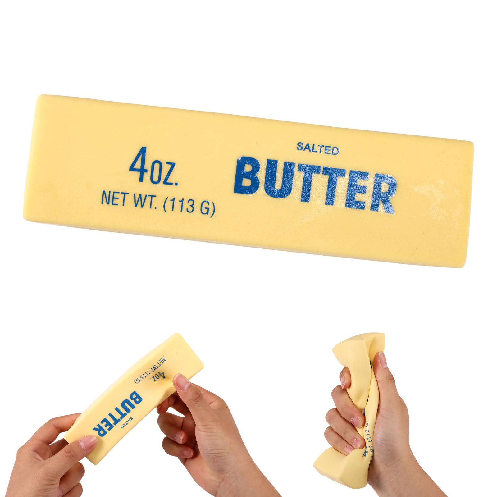 Lyreh Butter Quetschspielzeug, Butterstick Langsam Aufsteigendes Zappel Spielzeug aus PU-Material für Büro Schule Angstlinderung und Dekompression(Hellgelb)