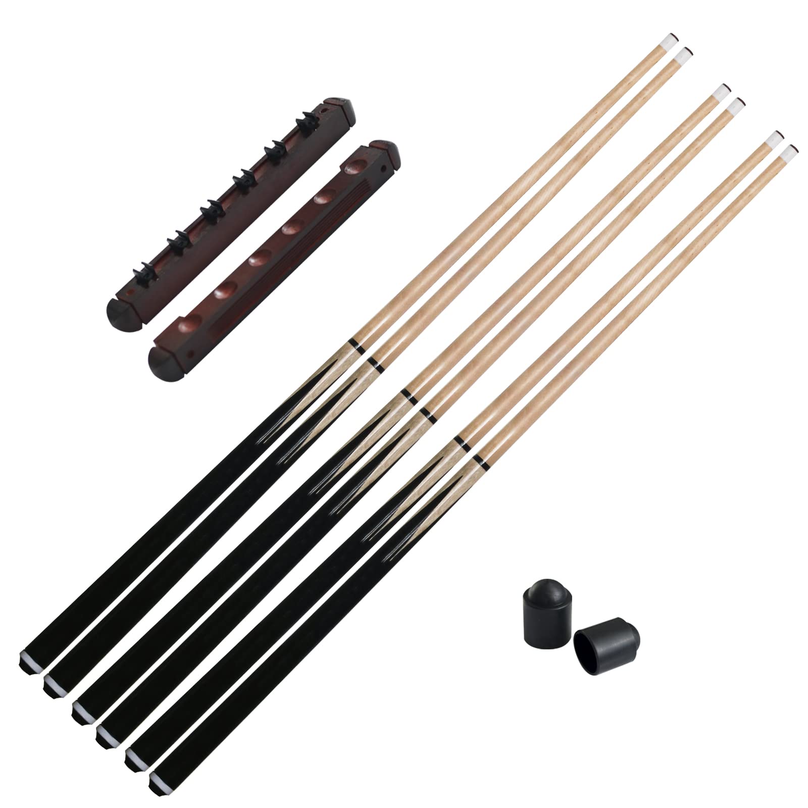 TUOSTPY Pool Stick,2Piece Pool Cue,12 oz Pool Cue Stick Set,58 Inch Cue Stick,Set of 6 with