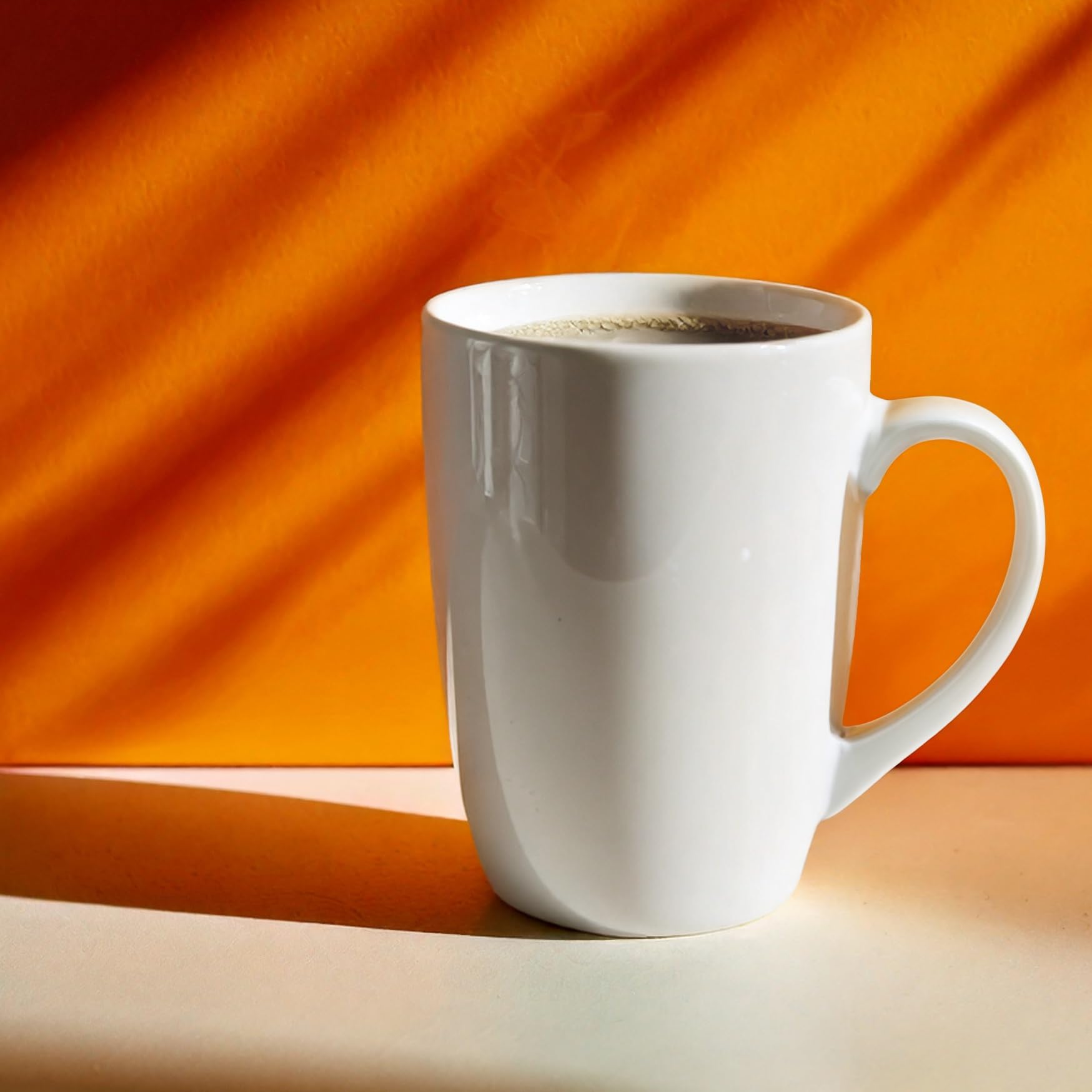 Glasmark KROSNO 1992 Tasse en Céramique 4 Pièces Lot de Tasses à Café et Thé Blanches 590 ml