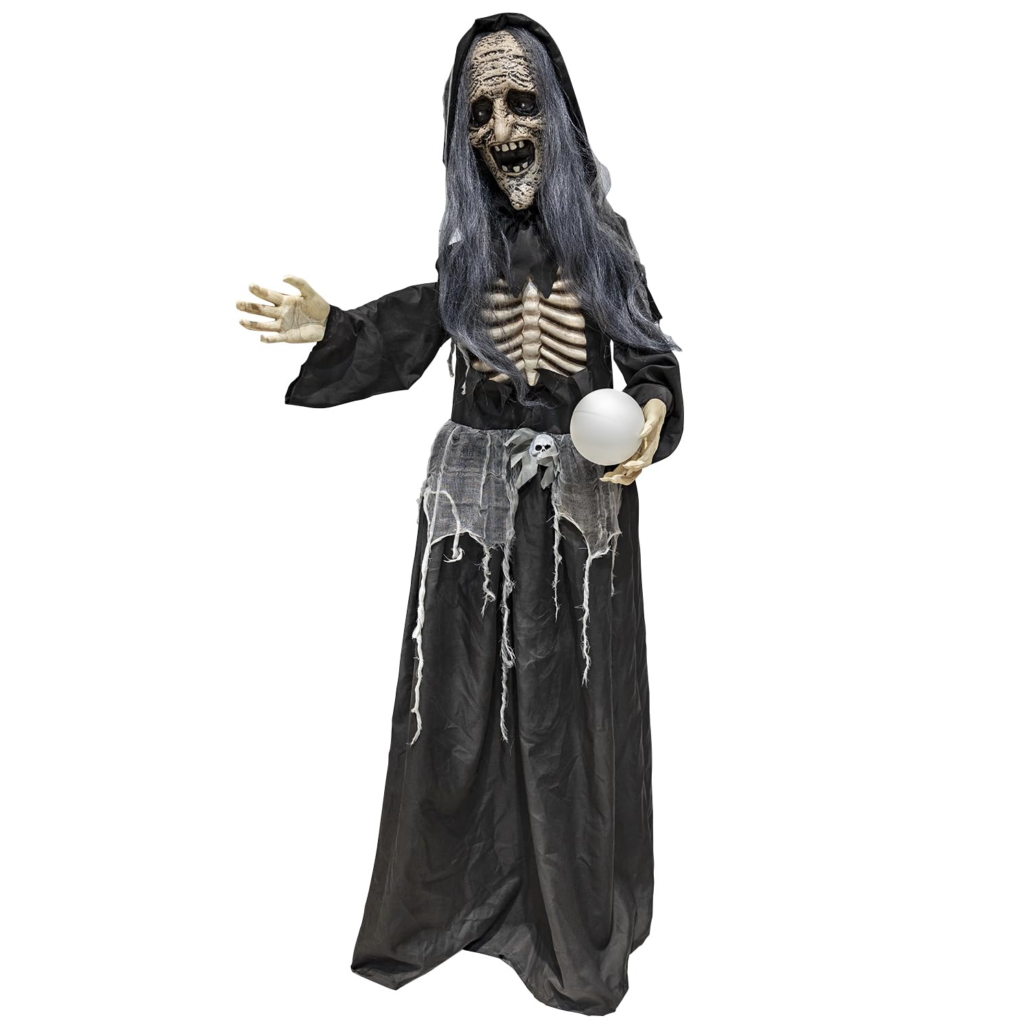 Amscan - Animatronic Animierte Stehende Hexe mit Wahrsagekugel